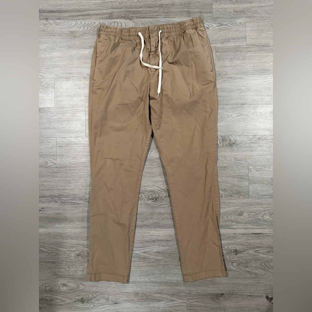 J. Crew Stretch Men's Tan Drawstring Pants Khaki Tan 35